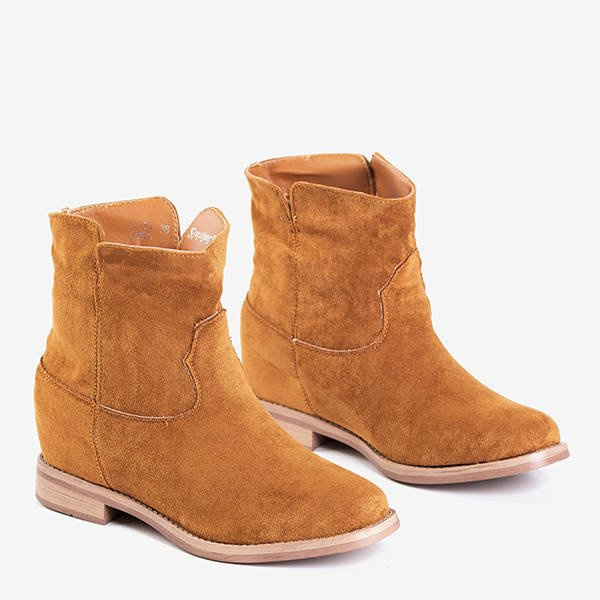 Resti Brown cowboy boots on a covered wedge Terband - Footwear