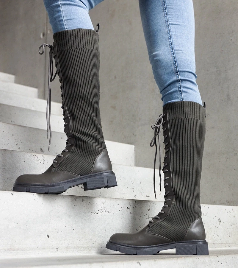 Gemre Cizme verzi cu talpă elastică Veradi