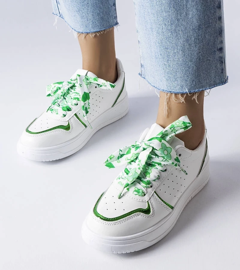 Gemre Pryor adidași albi cu panglică albă