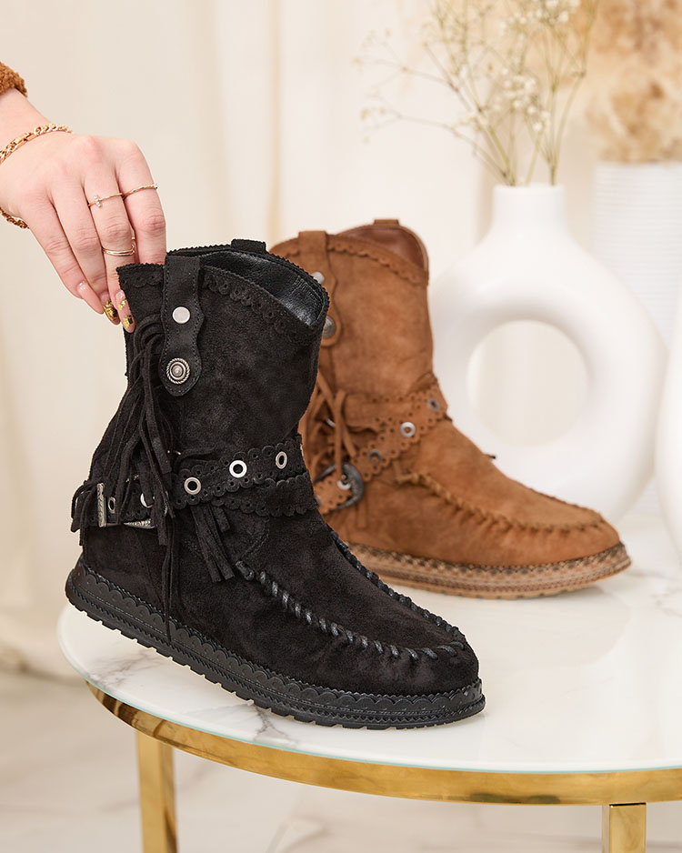 Resti Black women&#039;s boots with hidden anchor Dibisa