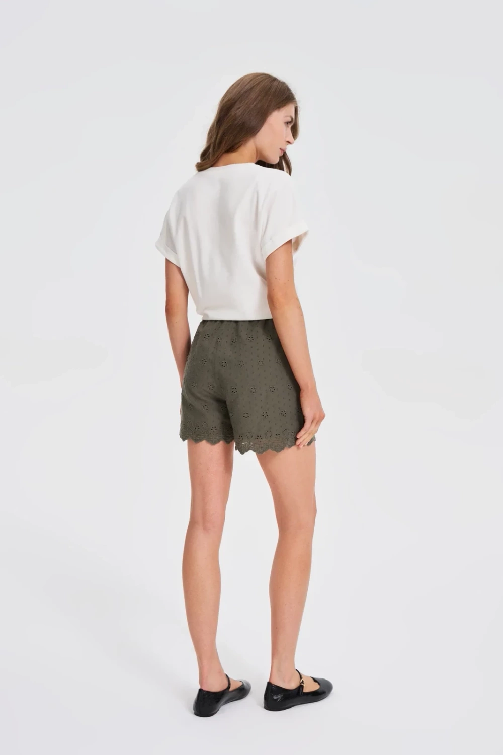Marisse Olive Cotton Shorts