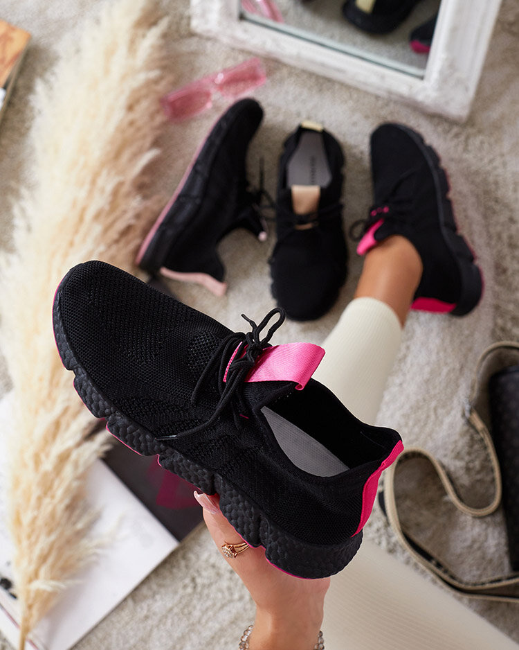 Resti Black and fuchsia women&#039;s sports shoes Bommgi - Footwear