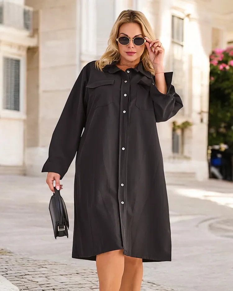 Resti Women's fabric dress with buttons PLUS SIZE