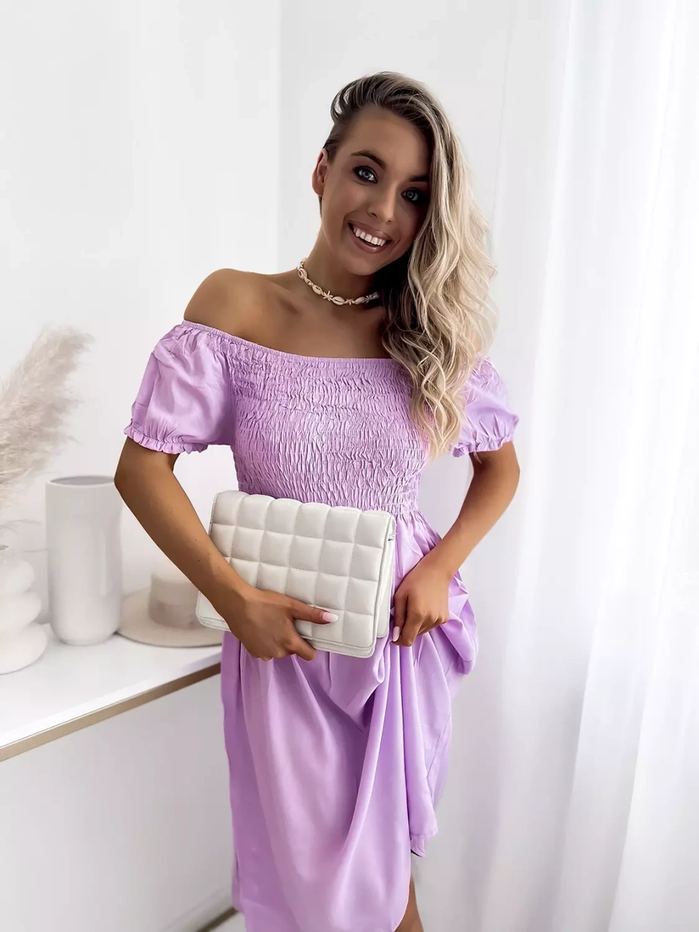 Resti Purple womens mini dress ala hiszpanka- Clothing