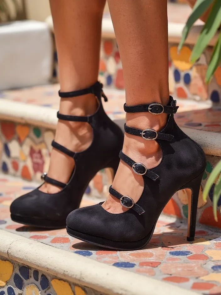 Resti Women's Stiletto Heels with Straps Celose