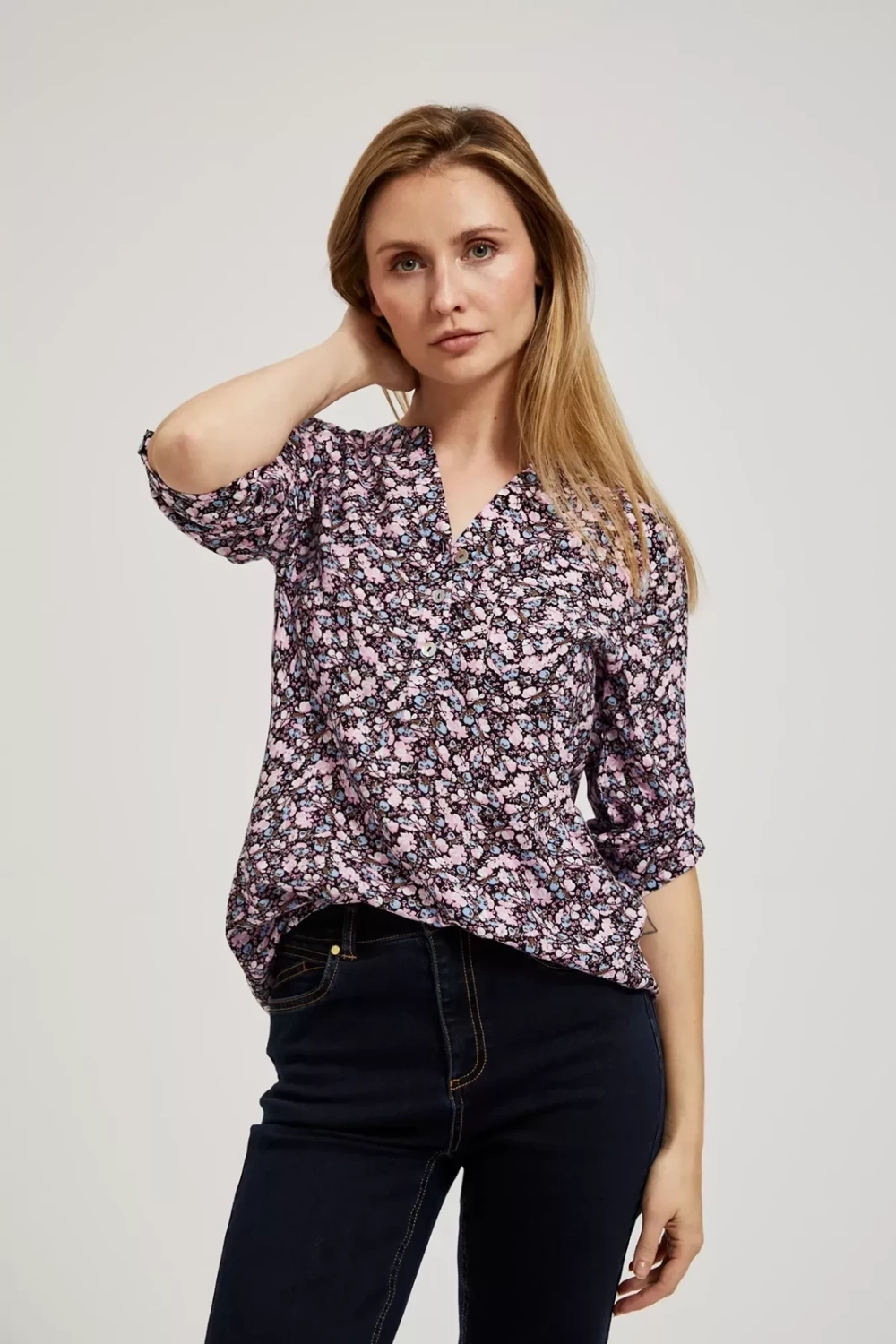 Marisse Women&#039;s Shirt L-Ko-4317 Navy