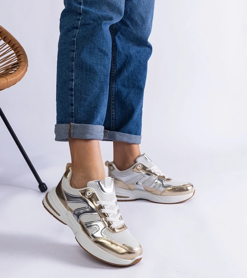 Gemre Adidași sport din material textil cu inserții aurii Elayne