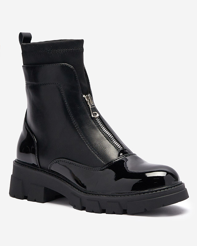 Resti Women&#039;s boots with a zipper in the middle in black Elibe- Footwear