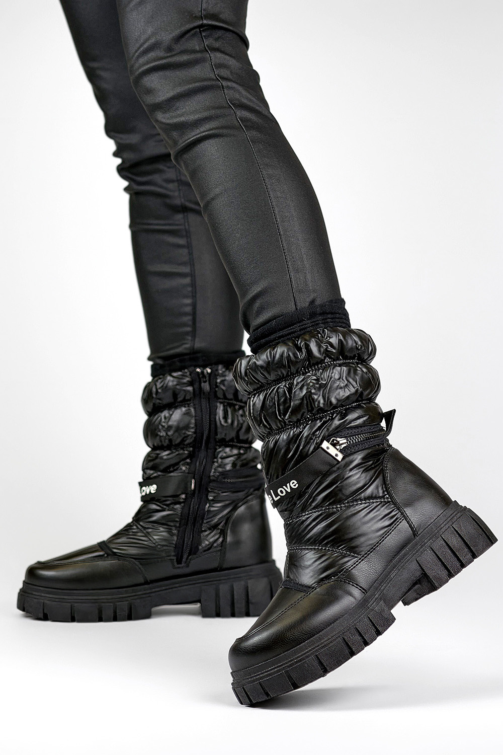 primohurt Ciepłe wysokie buty damskie na grubej podeszwie