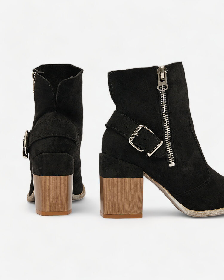 Resti Black eco-suede women&#039;s high stiletto boots Acimra