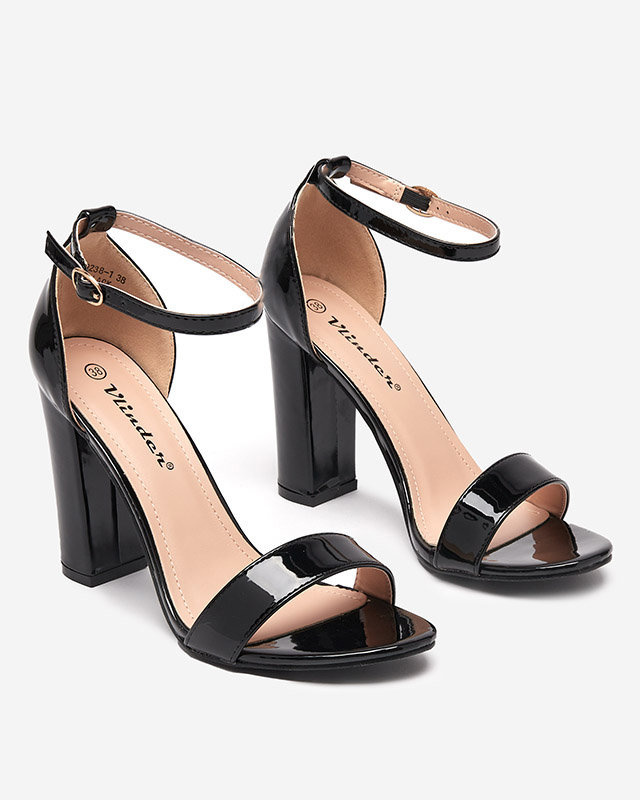 Resti Black women's sandals on a higher post Rosdoo- Footwear