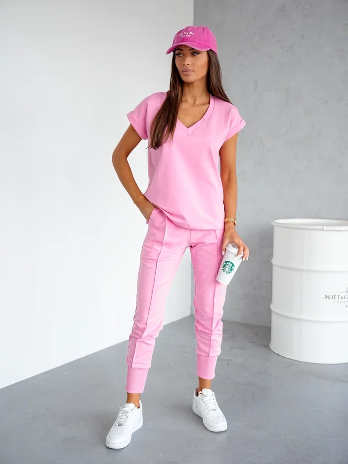 Resti Women's cotton casual set with short sleeves