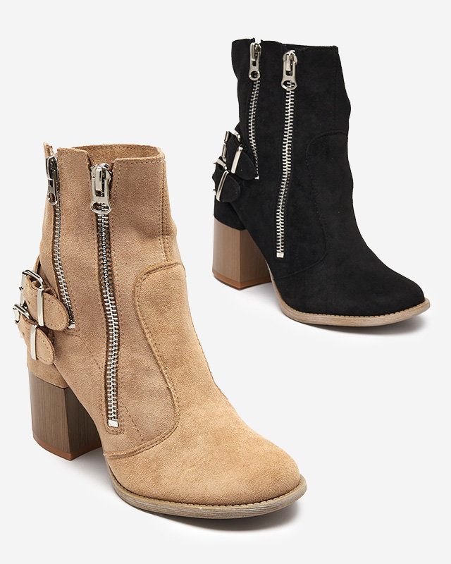 Resti Light brown women's boots on the post Ferrgo- Footwear