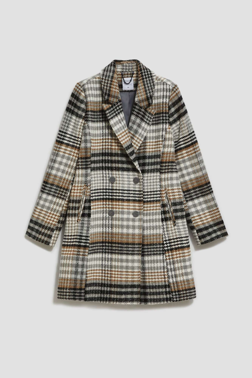 Marisse Double-Breasted Check Coat