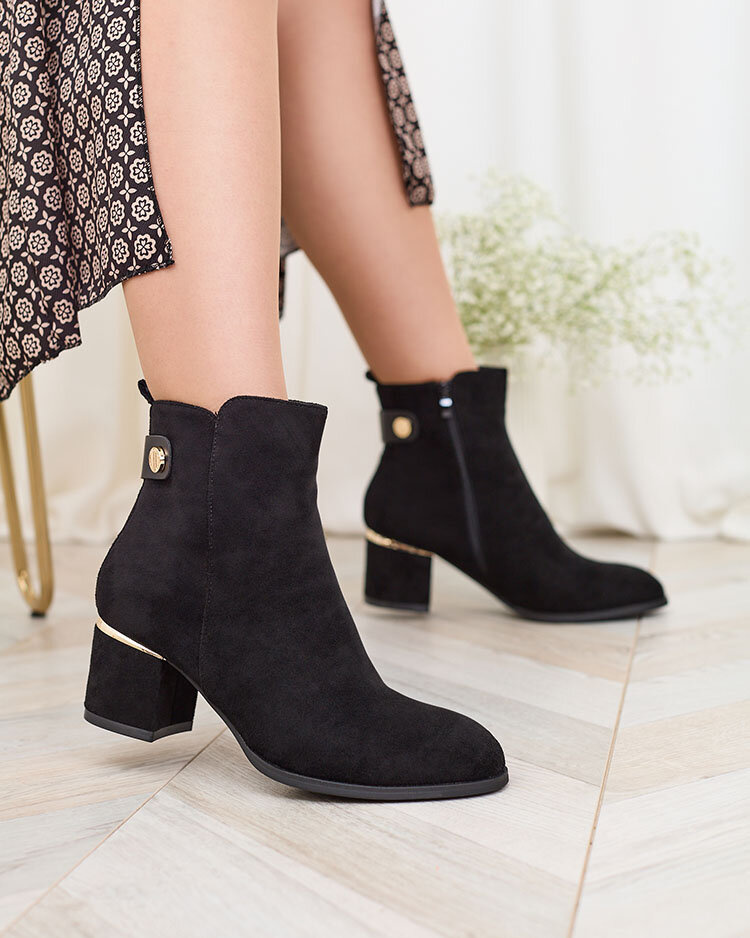 Resti Women&#039;s low stiletto boots in black Dogdas