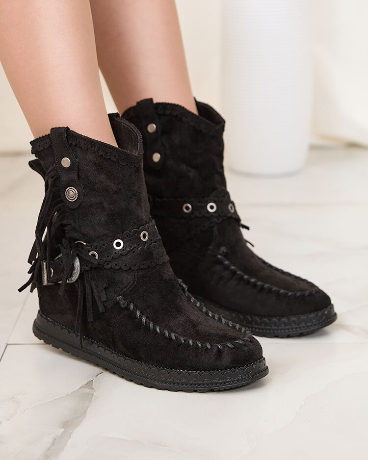 Resti Black women&#039;s boots with hidden anchor Dibisa