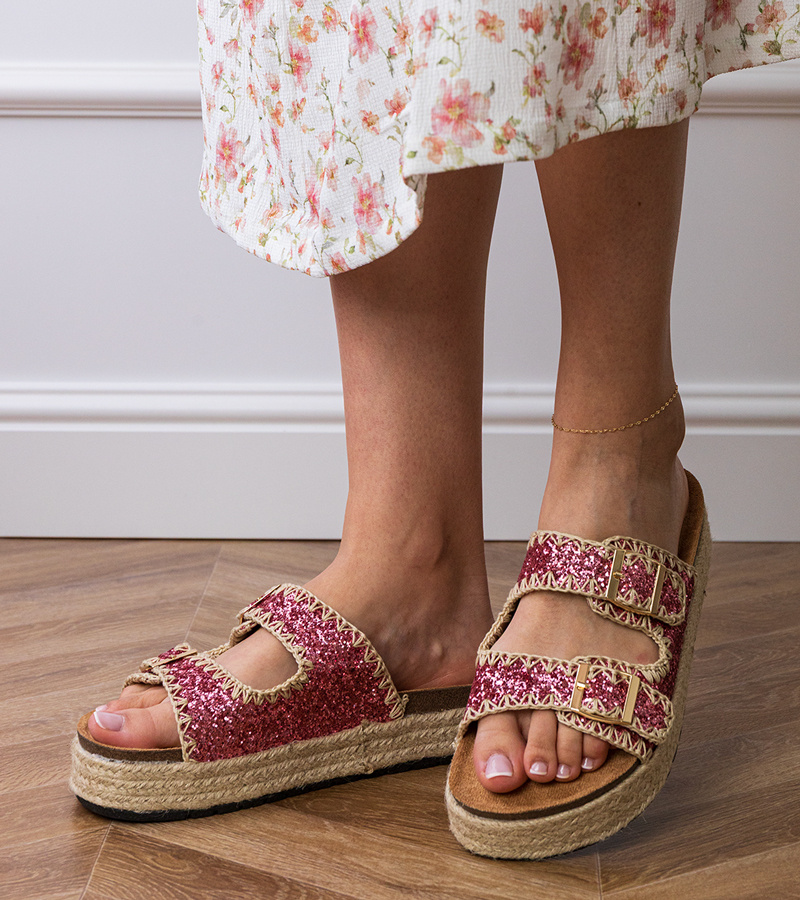 D/CEO Pink espadrille sandals with buckles Induri