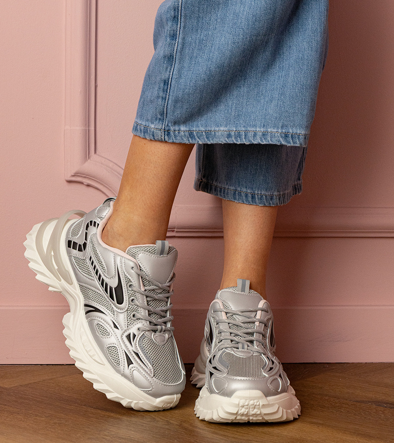 Gemre Adidași sportivi argintii pe talpă stilată Carina