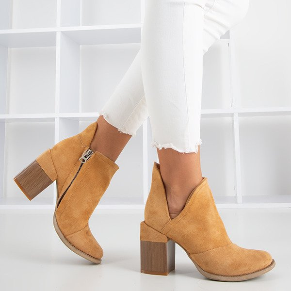 Resti Light brown women&#039;s ankle boots with Cintura cut-outs - Footwear