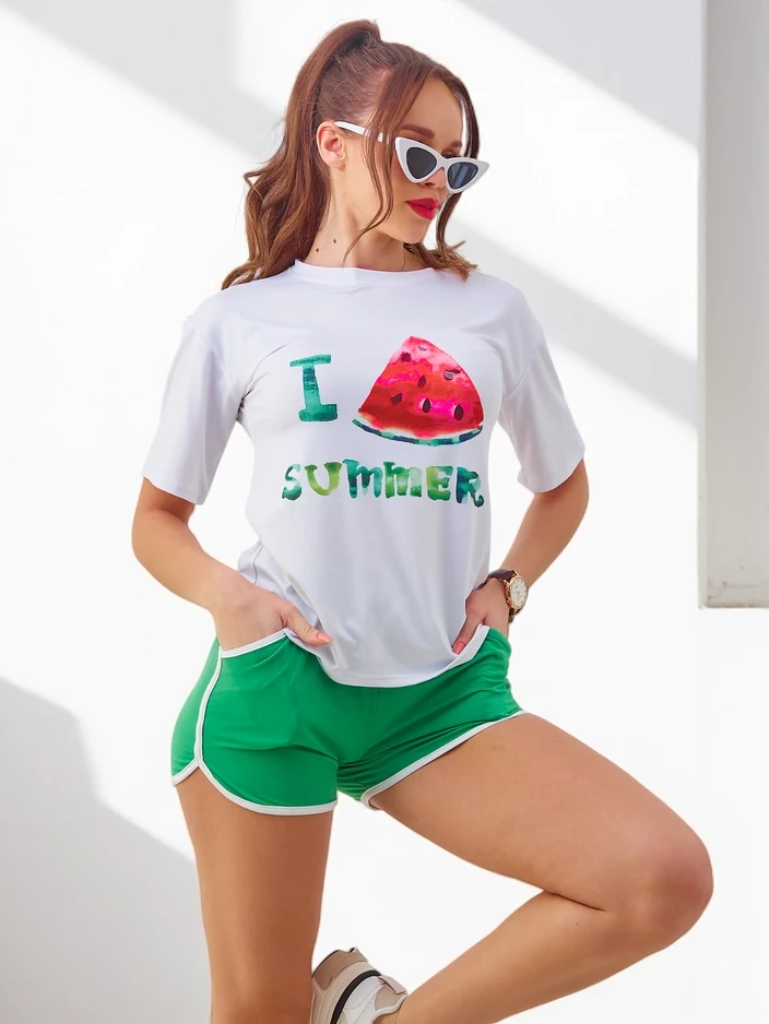 Resti Women's sports set with t-shirt and shorts Watermelon