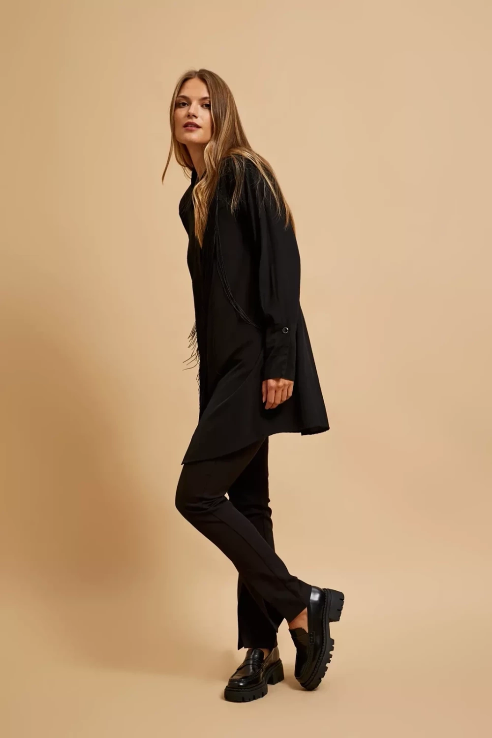 Marisse Oversized Shirt With Fringes