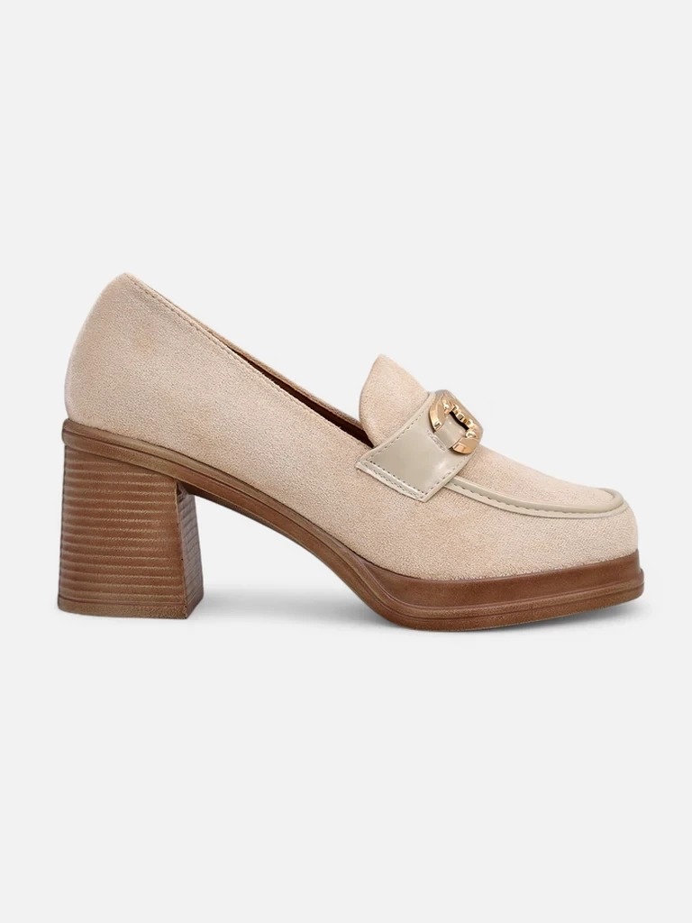Resti Women&#039;s moccasins on a block heel Qeroy