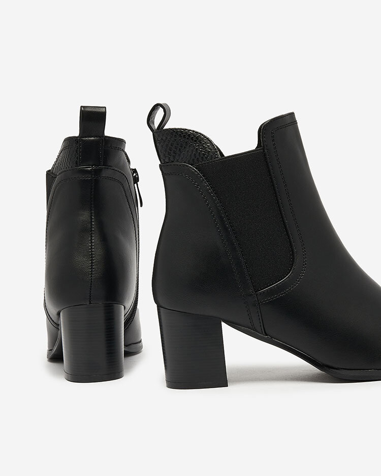 Resti Black women's low stiletto boots Nejery