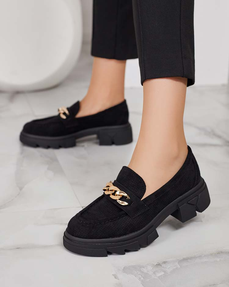 Resti Eco-suede moccasins with Zaffix embellishment