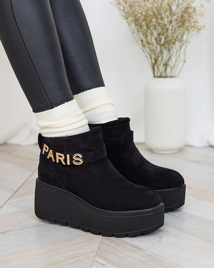 Resti Black women&#039;s boots a&#039;la snow boots with ornament Parisela