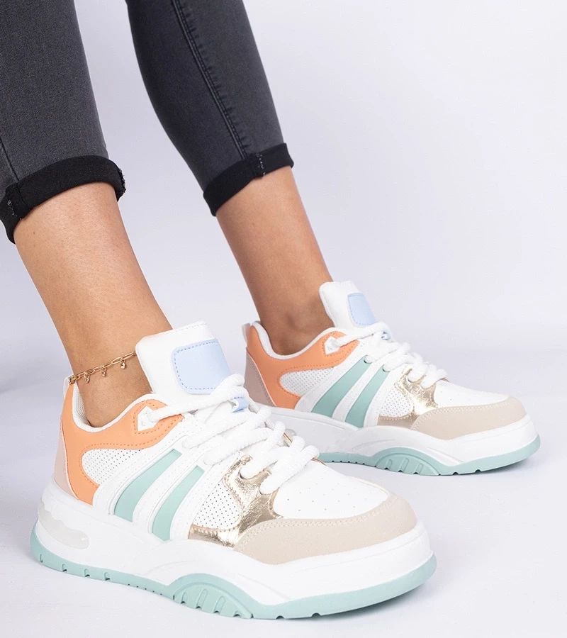 Gemre Sneakersuri portocalii de damă cu șireturi masive Bartella