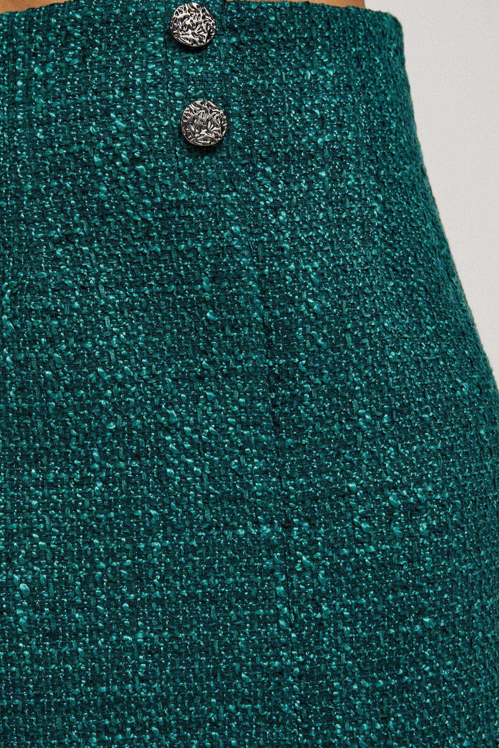 Tweed skirt with decorative buttons