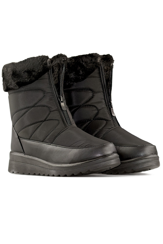 primohurt Czarne śniegowce na rzep buty ocieplane na zimę