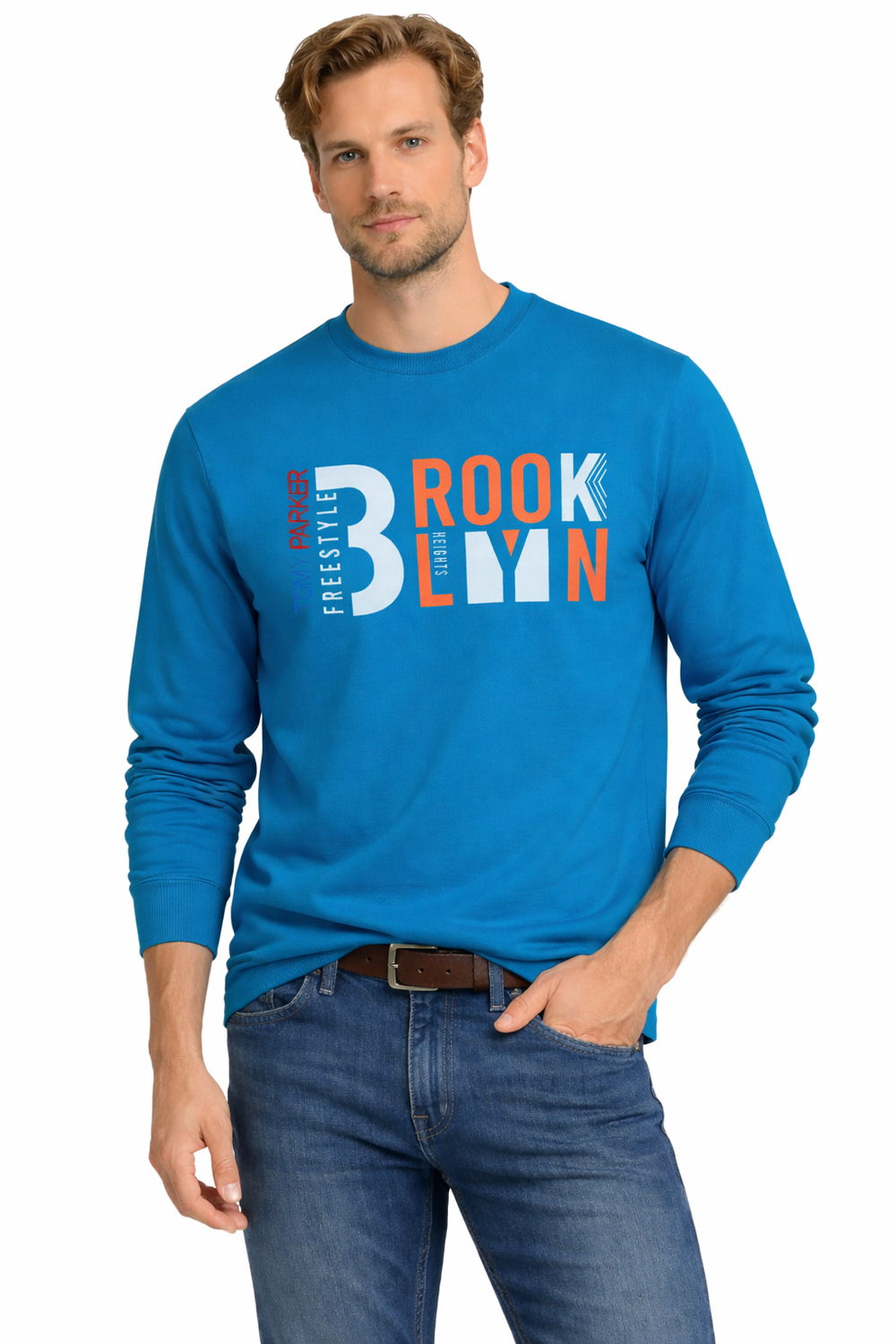 Мъжки суитшърт пуловер син