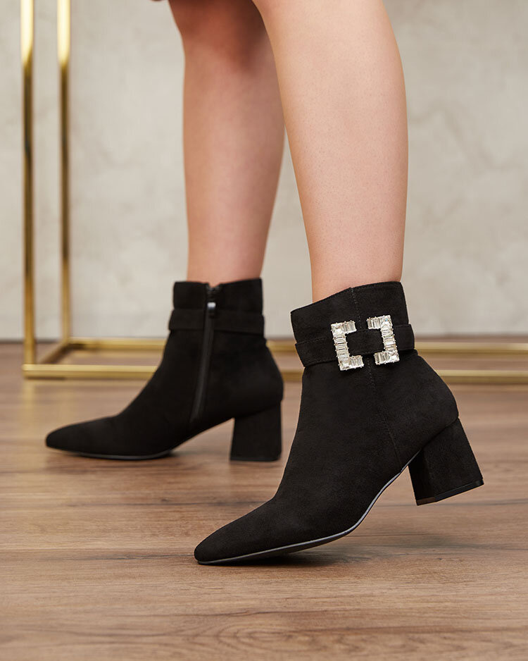 Resti Black women&#039;s low stiletto boots Masemart