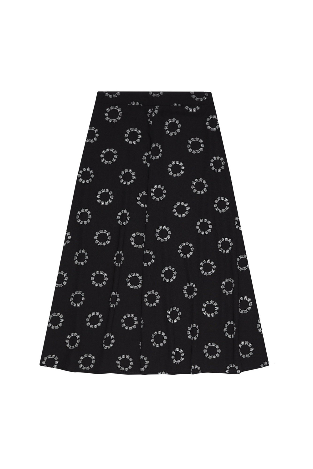 Marisse Flared Skirt With Print L-Sc-3421 Black