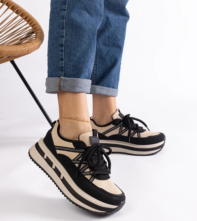 Gemre Black-beige women's sneakers Renetta