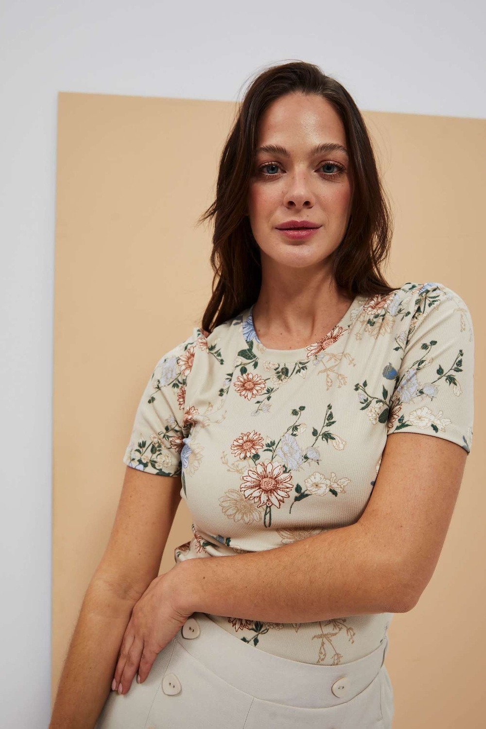 WOMEN'S T-SHIRT L-TS-4095 NOT WHITE