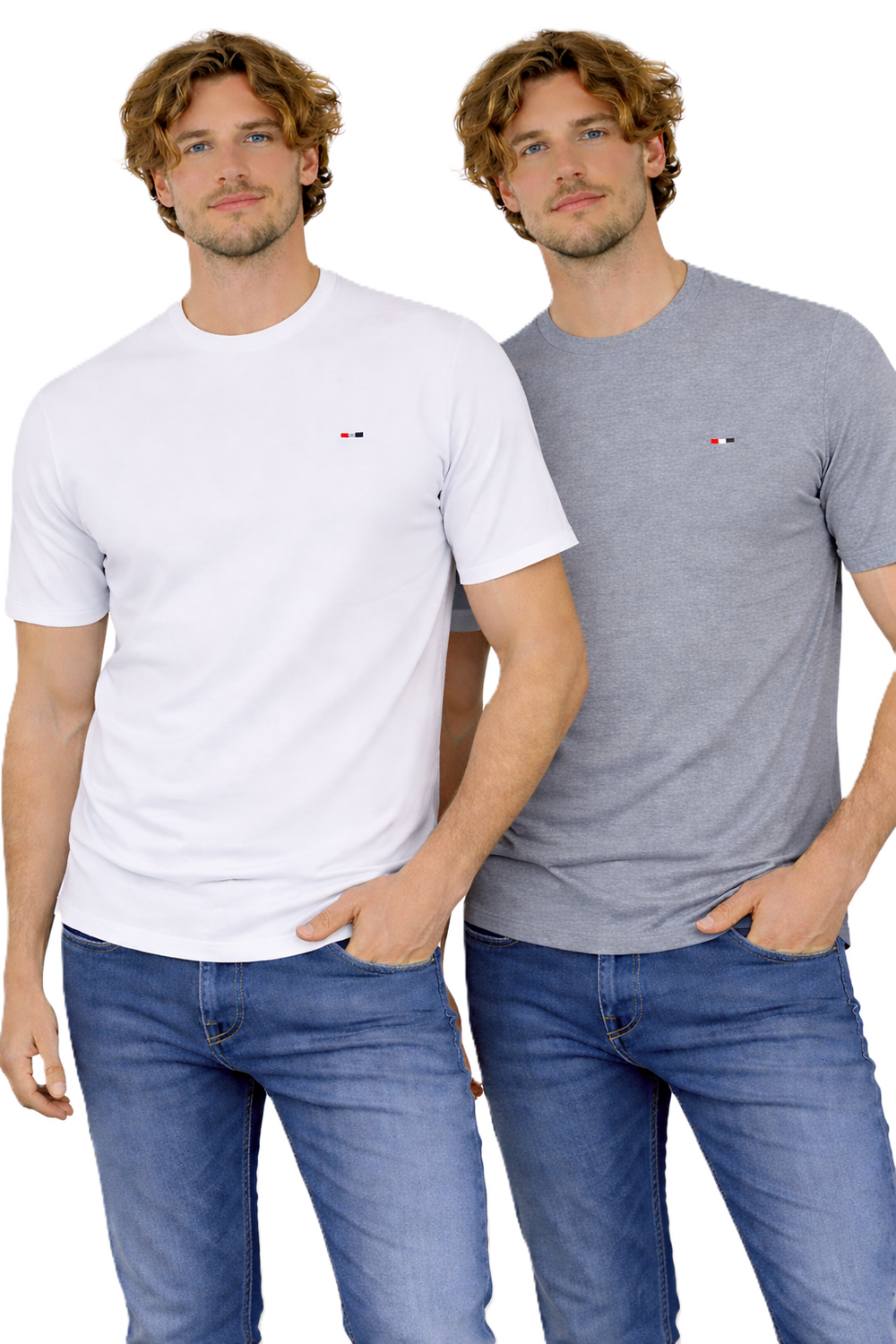 Starlee pánske tričko - biele a sivé 2-pack