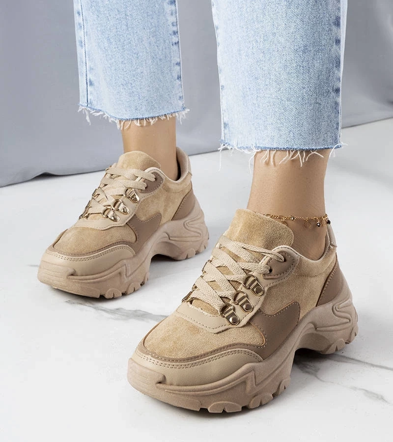 Gemre Jenna adidași din material textil amestecat bej