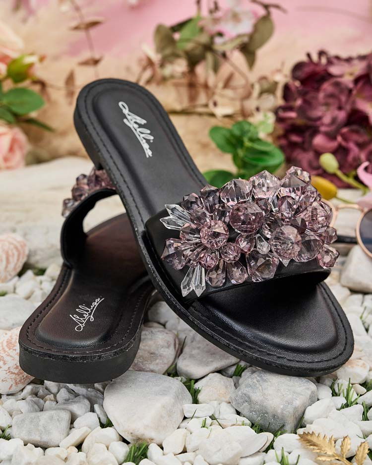 Resti Royalfashion Women&#039;s Loberra rhinestone flip-flops