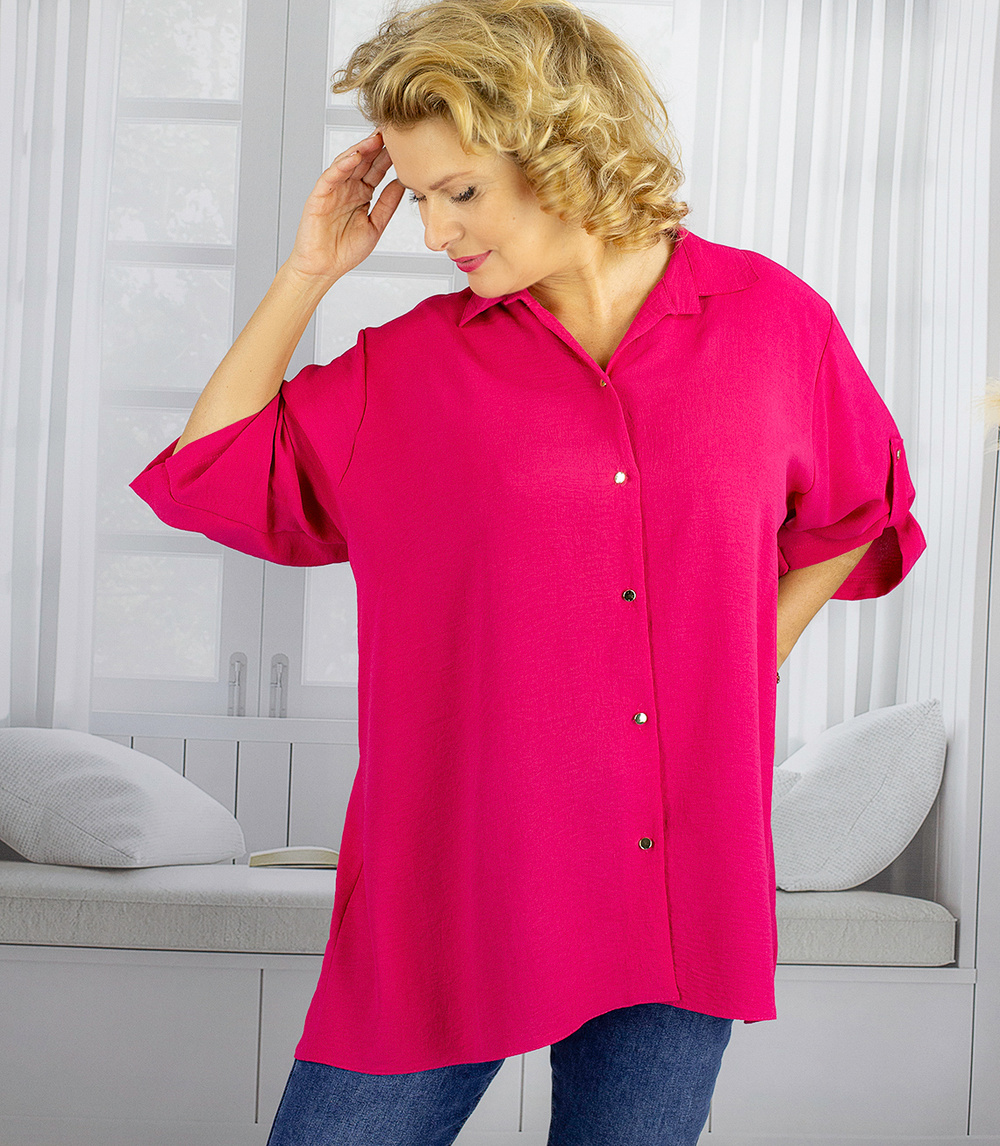 Pri Elegant oversize shirt with decorative collar "VIVIANNE"