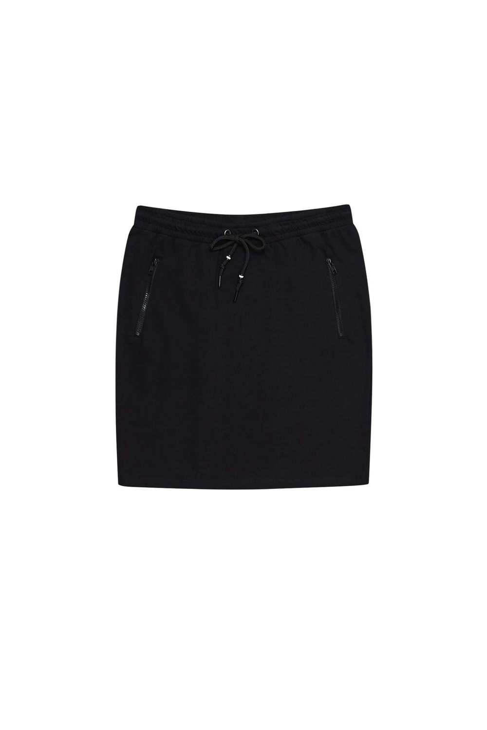 Plain skirt with pockets - black