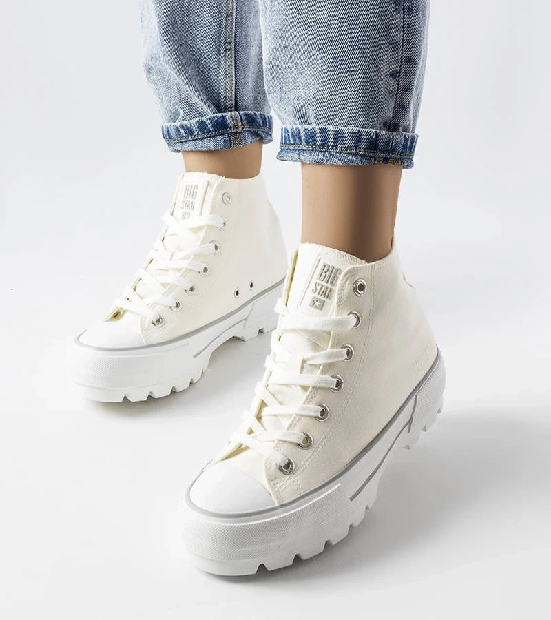 Pantofi de sport cu gleznă Big Star albi