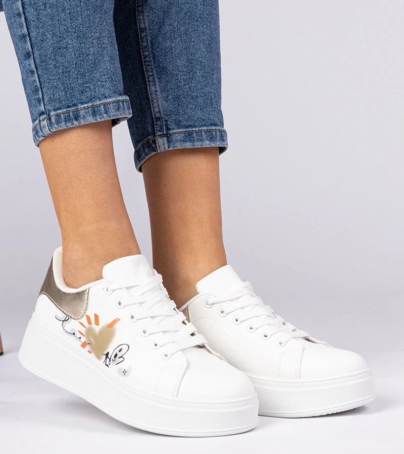 Gemre Adidași sport albi-aurii pentru femei Zelinda