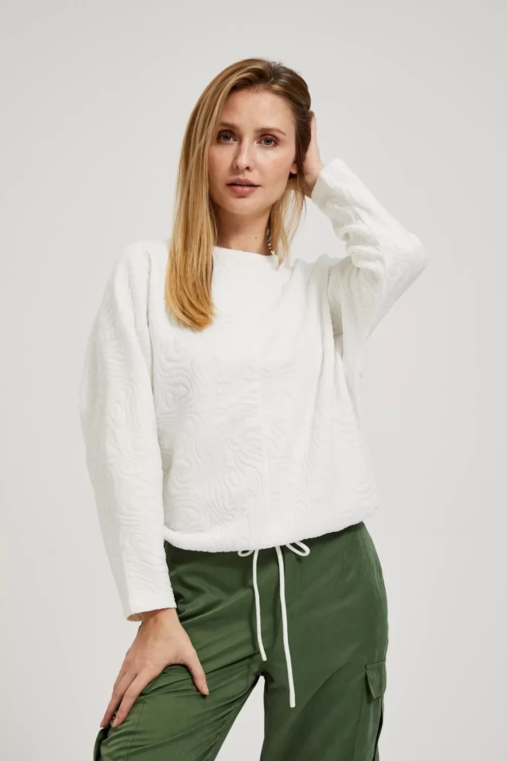 Marisse Women&#039;s Sweatshirt L-Bl-4305 Off White
