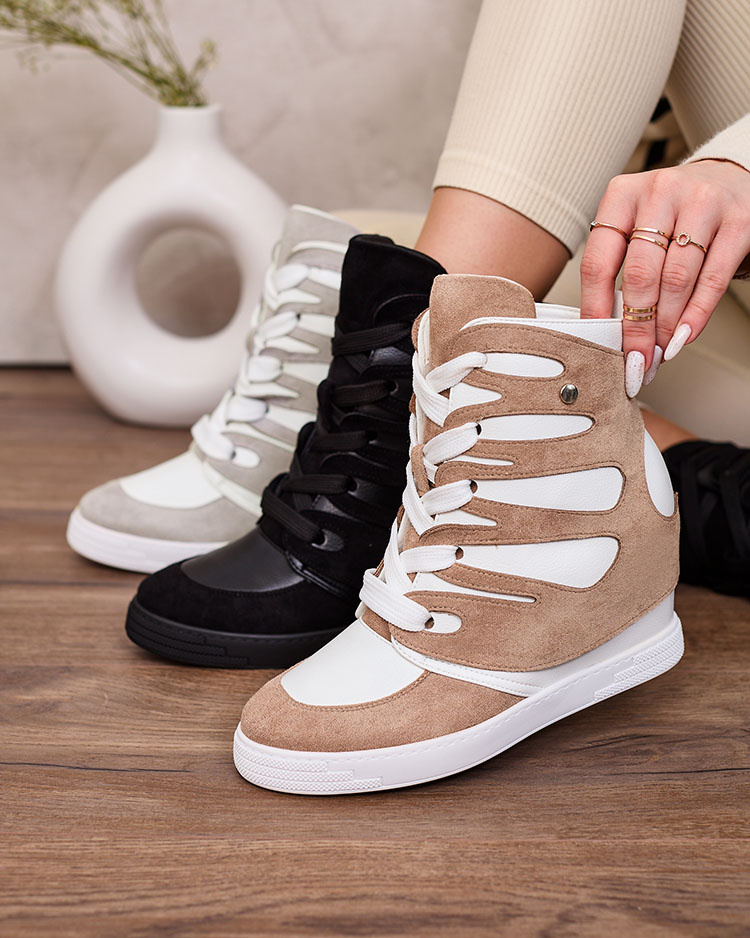 Resti Light brown Pamstinsa women's sporty boots on heels