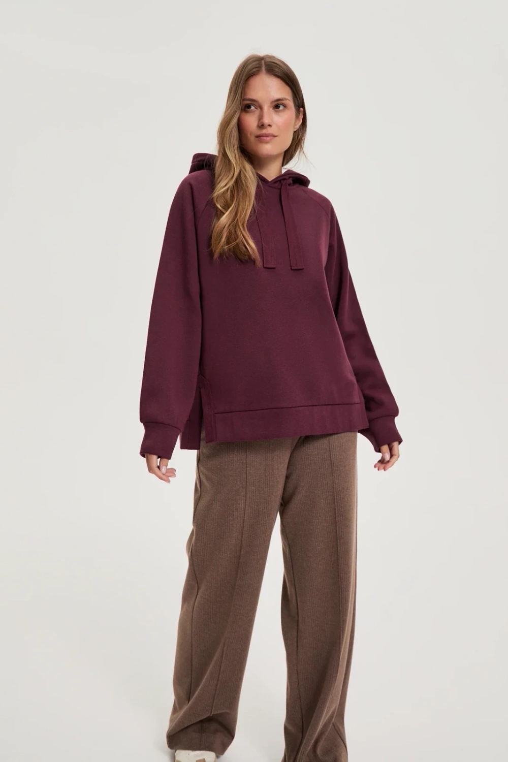 Marisse WOMEN'S SWEATSHIRT Z-BL-4820 BURGUNDY