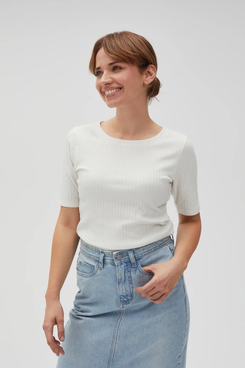 Marisse Women&#039;s T-Shirt L-Ts-4602 Off White