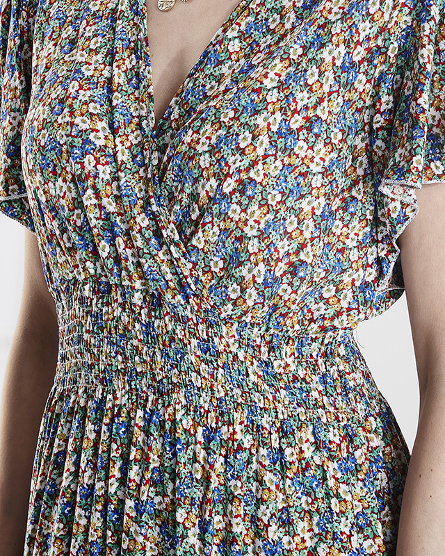 Resti Floral women's midi dress in green- Clothing