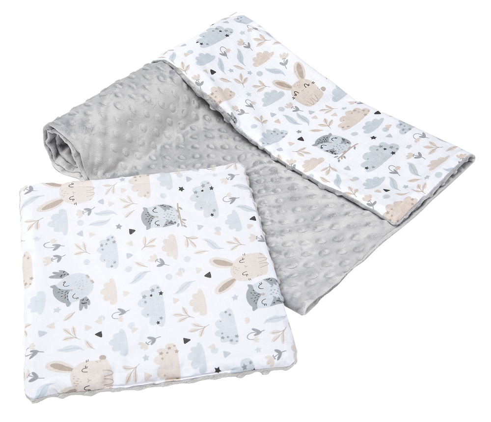 Medi Partners Quilt 75x100 + pillow 35x30 cotton + minky – Polana + gray Minky